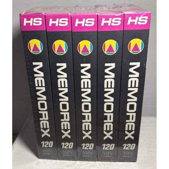 Memorex HS 120 VHS Video Cassette 5-Pack New SEALED - Picture 1 of 6